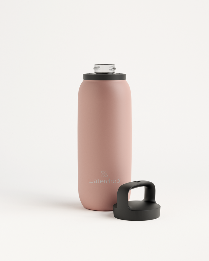Waterdrop All-Purpose Thermo · Loop Lid - Dusty Pink Matt - 20 oz - Stainless Steel Water Bottle - Insulated Bottle - Plastic Free Water Bottle