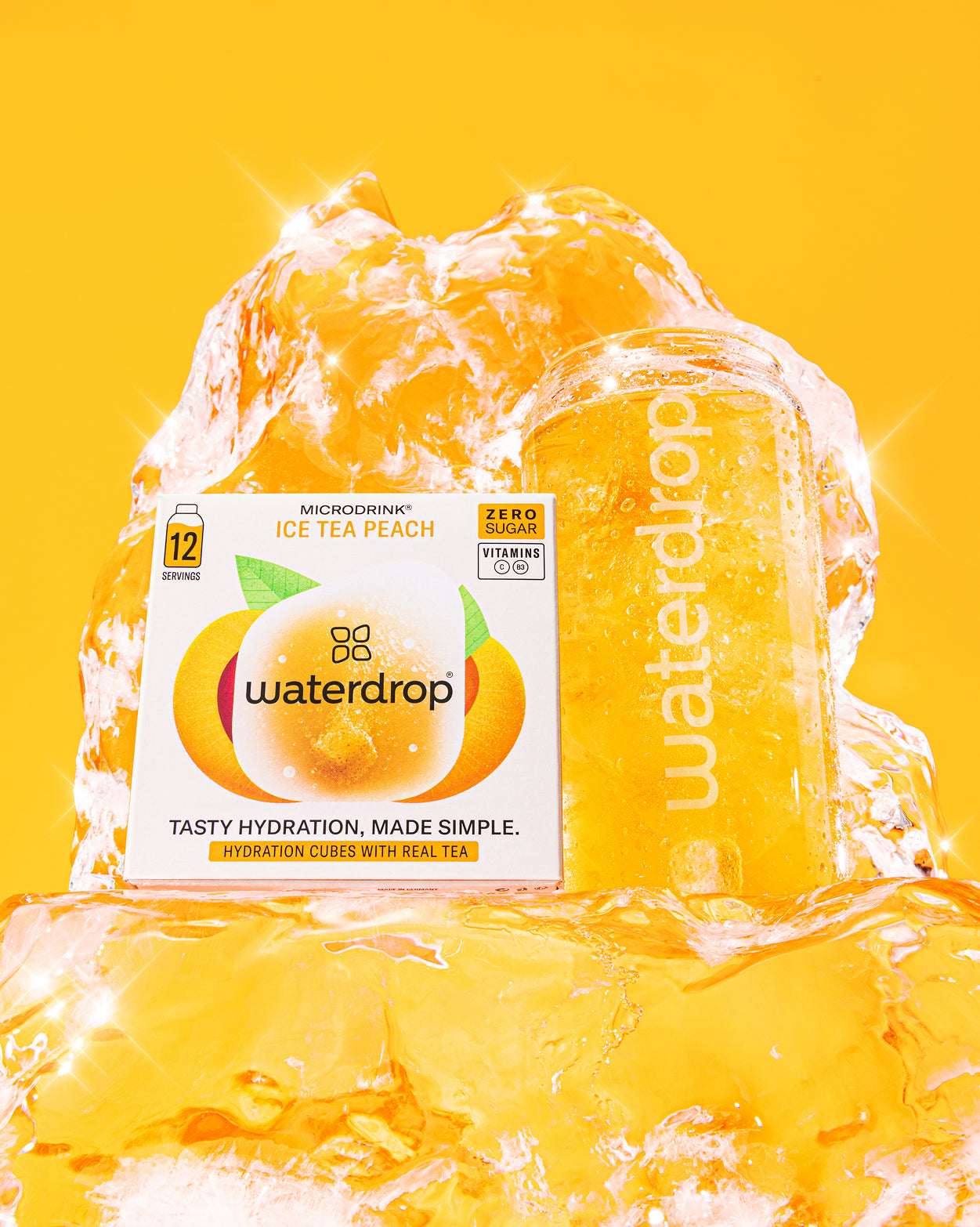 All-Purpose Thermo Straw Lid Gift Set with Ice Tea Peach cubes.