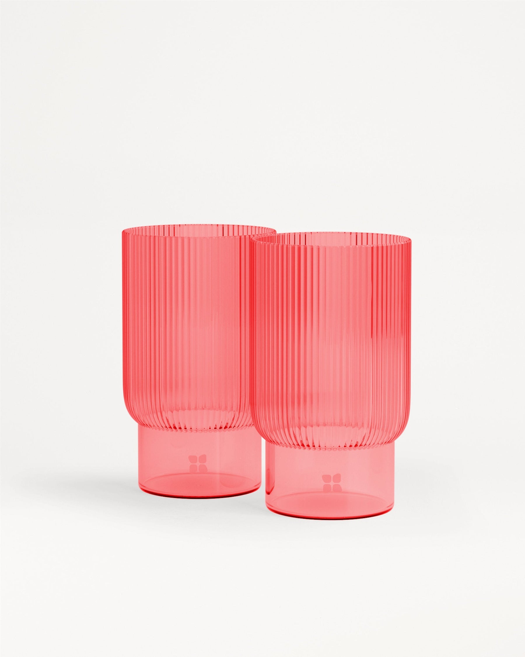 Red Fluted Glasses