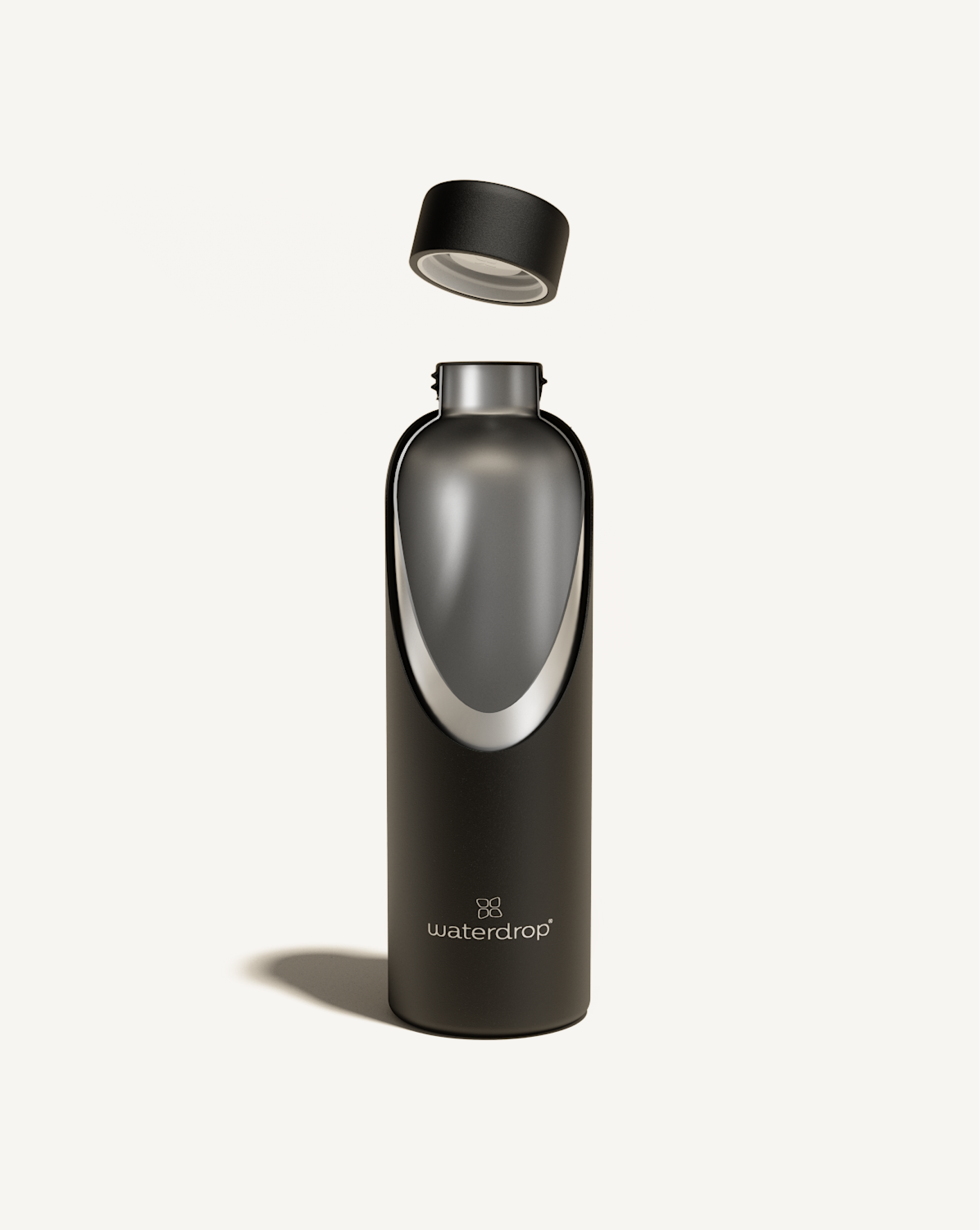 Waterdrop frosted NEW Black Glass water bottle 34oz