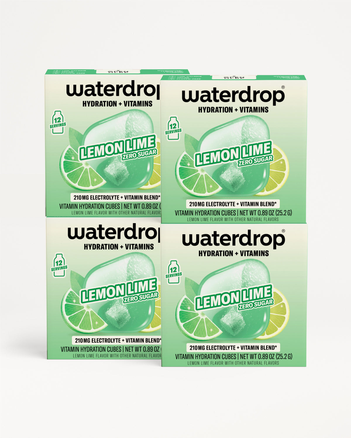 Four green boxes stacked in a 2x2 grid with lime slice imagery.