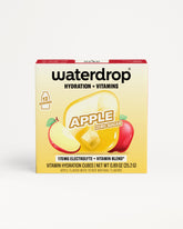 Waterdrop hydration and vitamins Apple flavor box with apple graphic, 12 servings.