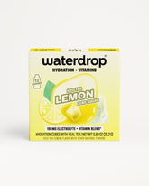 Box of Waterdrop Lemon Iced Tea hydration product.
