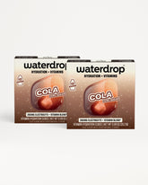 Two Waterdrop hydration boxes in cola flavor shown side by side.