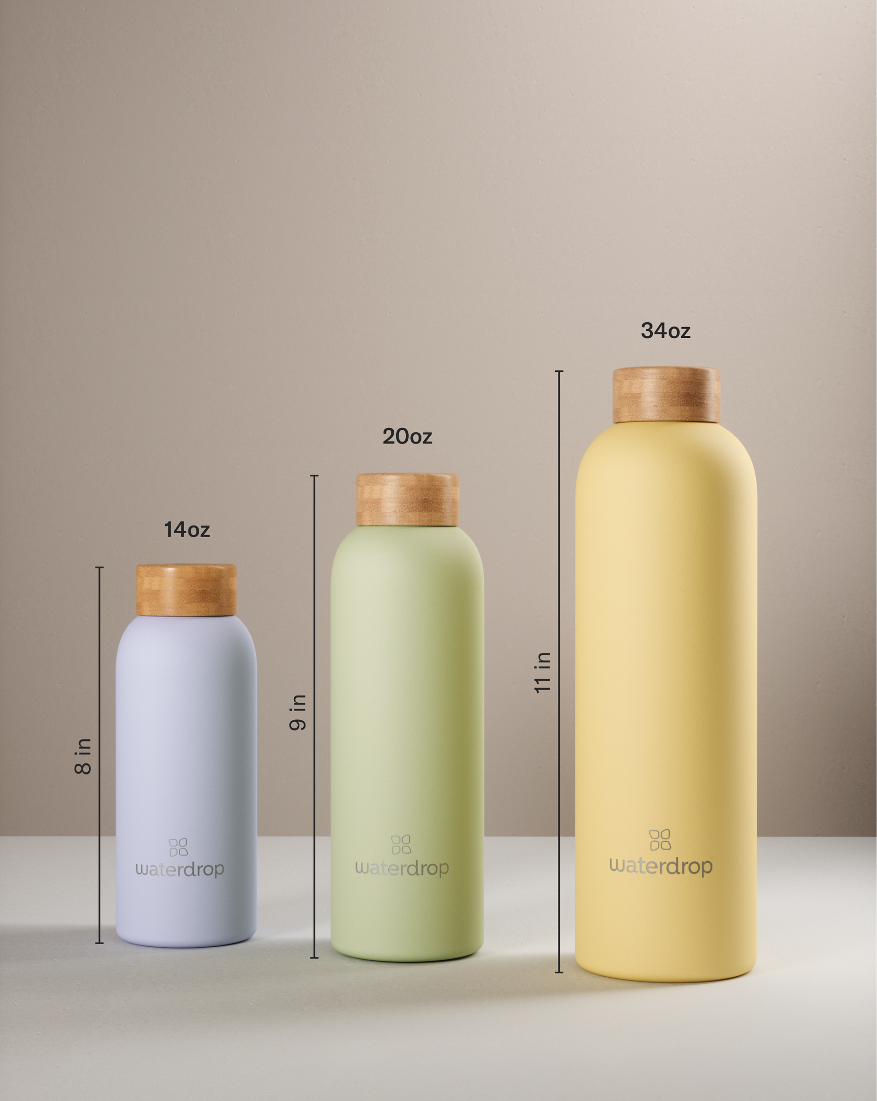 Waterdrop Stainless Steel Water Bottle 600ml - Olive